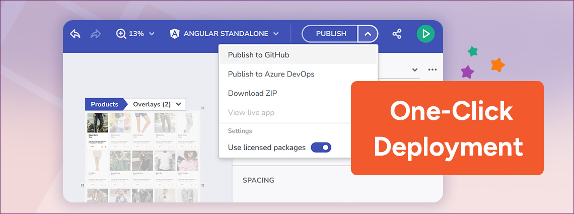 one-click deployment with App Builder